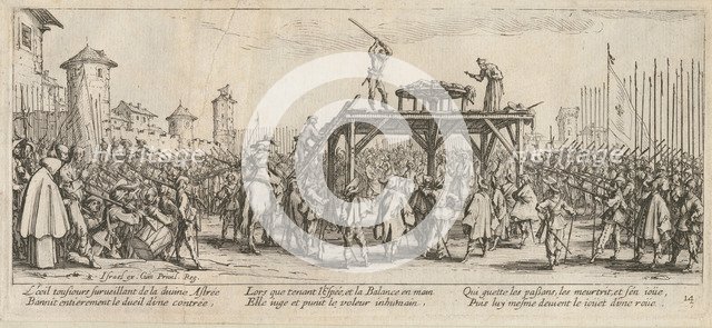 The Miseries and Misfortunes of War, folio 14: The Wheel, 1633.