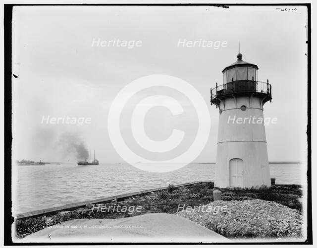 Upper entrance to lock canal, Sault Ste. Marie, between 1890 and 1899. Creator: Unknown.