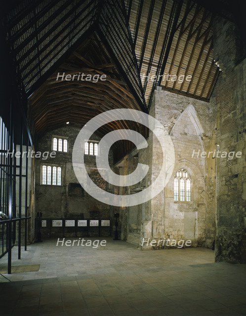 Scissor-braced roof, Gloucester Blackfriars, Gloucestershire, 1985. Artist: Unknown