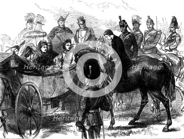 The French Prince Imperial at the Queen's Review, in Bushey Park, 1871. Creator: Unknown.