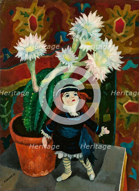 Sill Life with Blooming Cactus and Doll, 1925. Creator: Wacker, Rudolf (1893-1939).