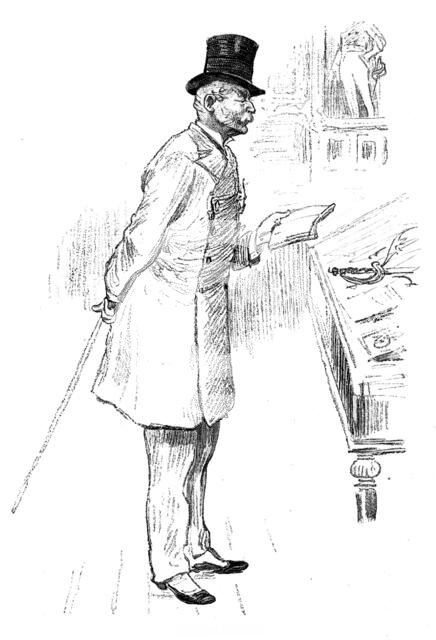 Sketches at the Royal Military Exhibition: a retired officer, 1890. Creator: Unknown.