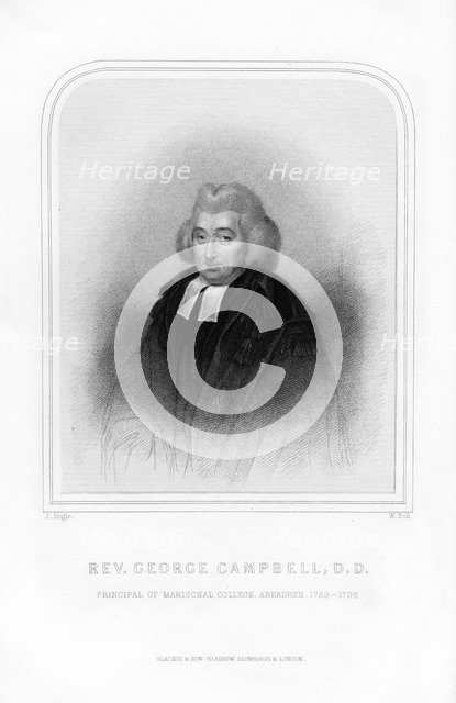 George Campbell, Scottish Enlightenment philosopher, (1870).Artist: W Holl