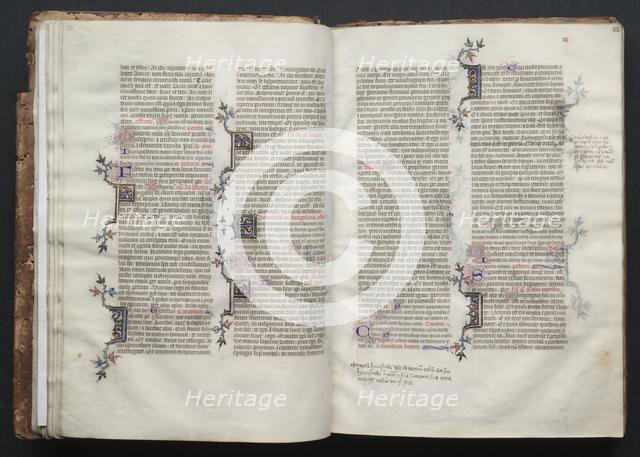 The Gotha Missal: Fol. 22r, Text, c. 1375. Creator: Master of the Boqueteaux (French); Workshop, and.