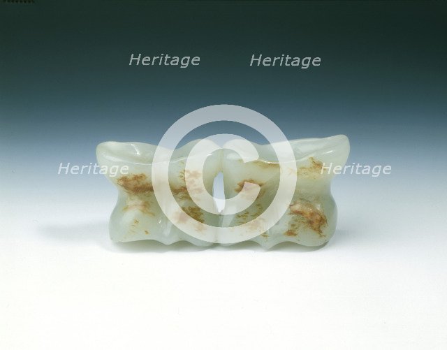 Jade double astragal, Liao or Jin dynasty, China, 10th-13th century. Artist: Unknown