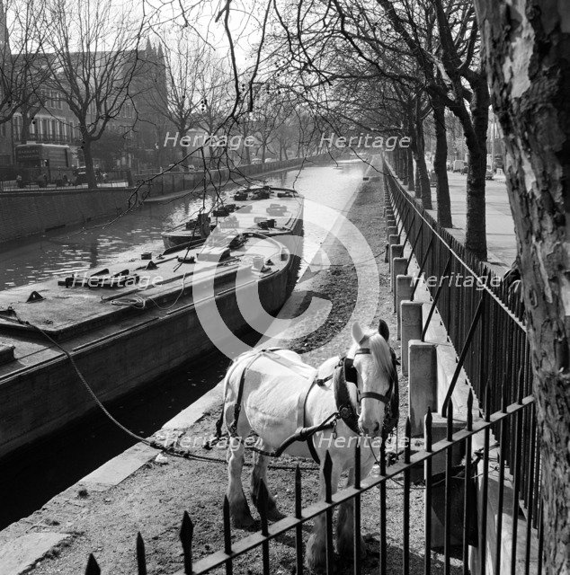 Barges on the Grand Union Canal, London, 1962-1964. Artist: John Gay