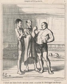 N'allant aux bains froids que ..., 19th century. Creator: Honore Daumier.