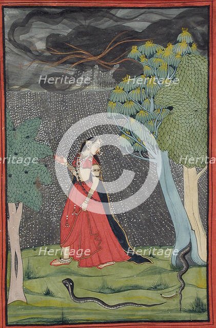 The Eager Heroine on Her Way to Meet Her Lover out of Love..., early 19th century. Creator: Mola Ram.