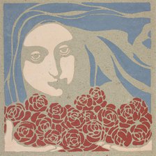 Woman's Head with Roses, 1899. Creator: Koloman Moser.