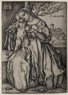 Virgin with the Parrot, 1549. Creator: Hans Sebald Beham (German, 1500-1550).