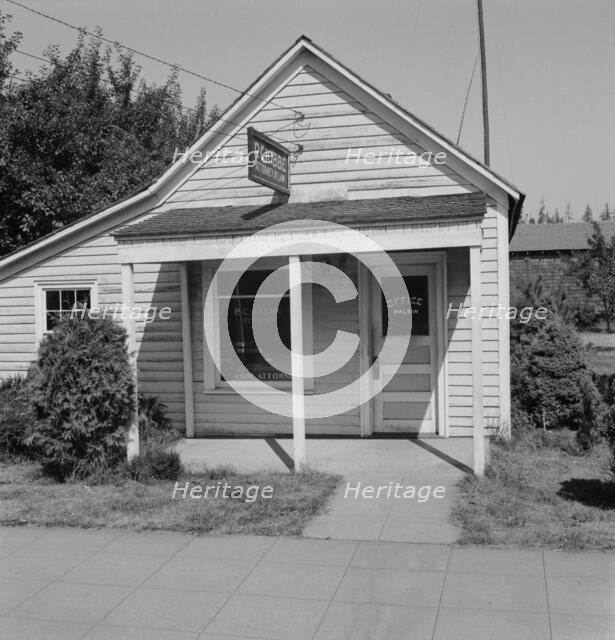 On main street in center of town, Tenino, Thurston County, Western Washington, 1939. Creator: Dorothea Lange.