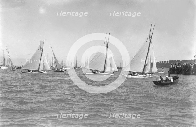 Yacht racing at Cowes. Creator: Kirk & Sons of Cowes.