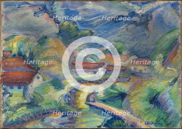 Untitled Landscape, ca. 1918. Creator: Preston Dickinson.