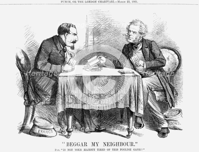 Beggar my Neighbour, 1861. Artist: Unknown