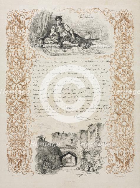 Jewess of Algiers and a Street in Algiers, 1838. Creator: Eugène Delacroix (French, 1798-1863).