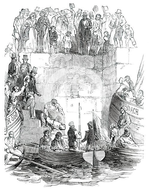 Putting the Mail on Board the "Viceroy", 1850. Creator: Unknown.