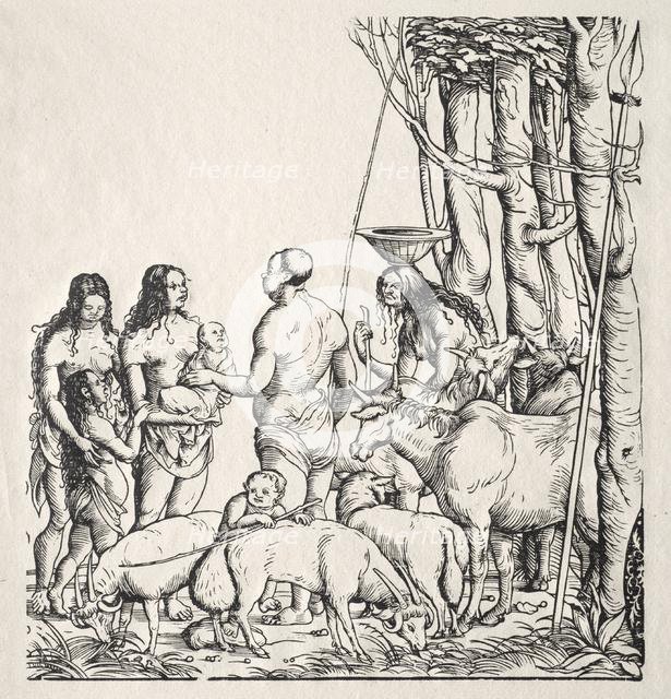 Hottentots with herd. Creator: Hans Burgkmair (German, 1473-1531).