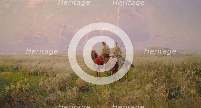 Cossacks in the Steppe, 1900s. Artist: Vasilkovsky, Sergei Ivanovich (1854-1917)