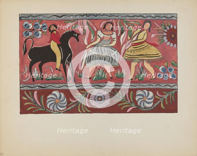 Plate 42: Painted Chest Design: From Portfolio "Spanish Colonial Designs of New Mexico", 1935/1942. Creator: Unknown.