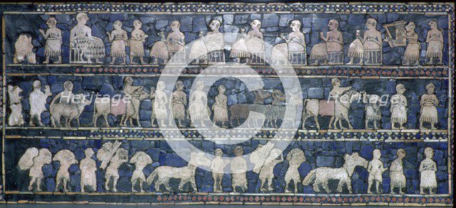 Side of the Sumerian 'Standard of Ur', southern Iraq, about 2600-2400 BC. Artist: Unknown