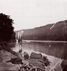 U.S. Transport in Rapids, Tennessee River/The Suck - Tennessee River below Chattanooga..., ca. 1864. Creator: George N. Barnard.