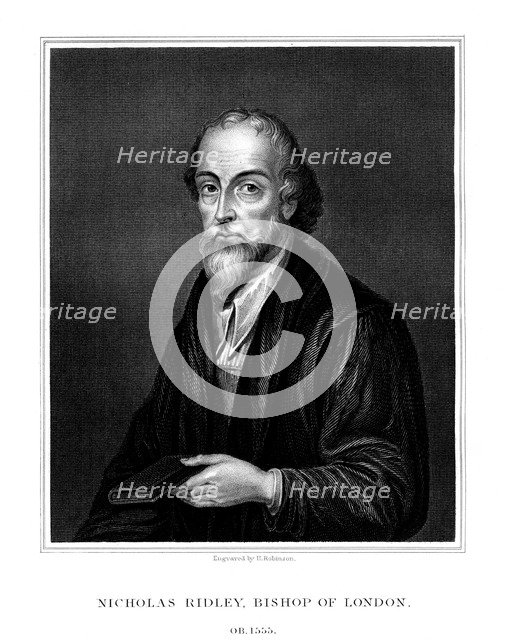 Nicholas Ridley, English clergyman, (1827).Artist: H Robinson
