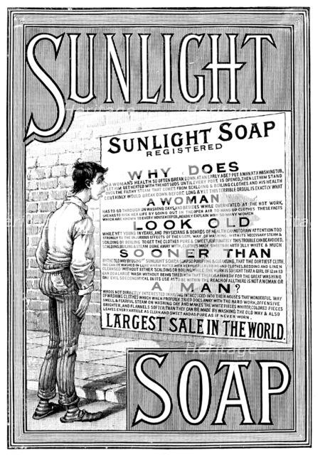 Advertisement for Sunlight Soap, 1890. Creator: Unknown.