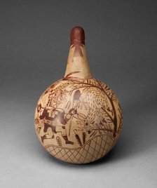 Ceremonial Vessel Depicting a Deer-Hunting Scene, 100 B.C./A.D. 500. Creator: Unknown.