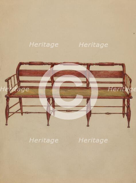 Settee or Hall Seat, c. 1936. Creator: Henry Meyers.