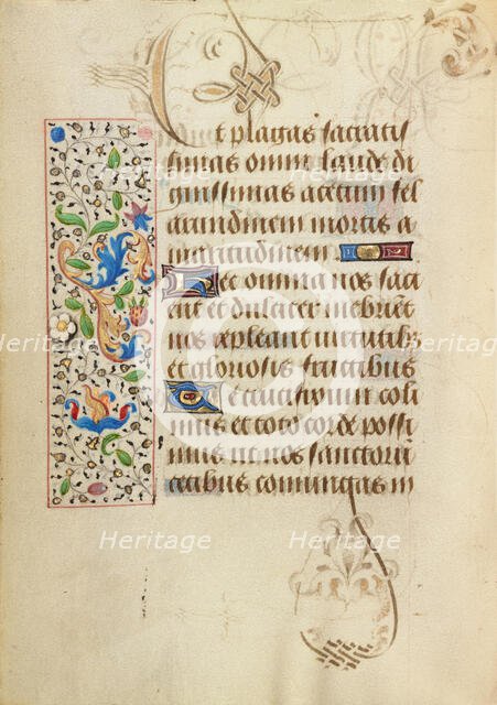 Decorated Text Page; Prayer Book of Charles the Bold, about 1471. Creator: Unknown.