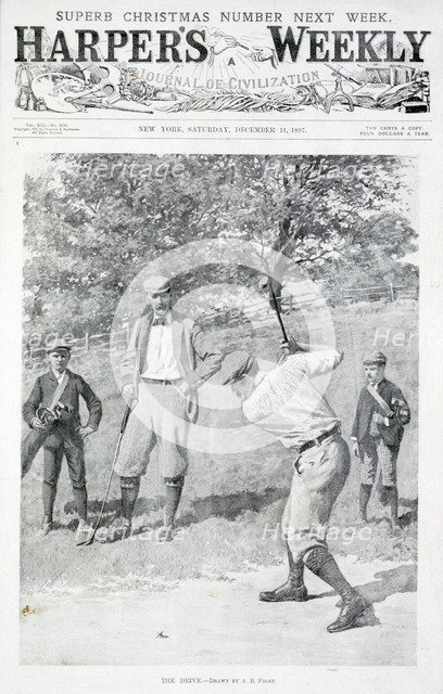 'The Drive', Harper's Weekly, December 11th 1897. Artist: AB Frost
