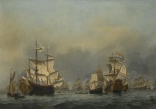 The Four Days' Battle, c. 1670. Artist: Velde, Willem van de, the Younger (1633-1707)