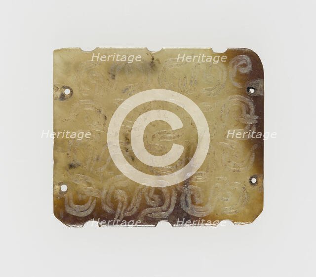 Plaque with Interlinked Scrolls, Eastern Zhou dynasty, (c. 770-256 B.C.), 7th century B.C.  Creator: Unknown.