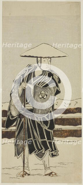 The Actor Bando Mitsugoro I as Abbot Saimyo-ji Tokiyori, Disguised as a Monk, in the..., c. 1773. Creator: Shunsho.