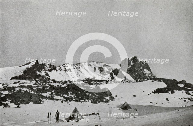 'Remains of an Explosion Crater on Erebus (9,000 feet)', c1911, (1913). Artist: Raymond E Priestley.