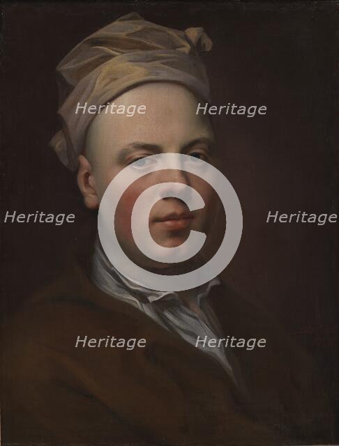 Portrait of a Young Man Wearing a White Cap, 1718. Creator: Balthasar Denner.