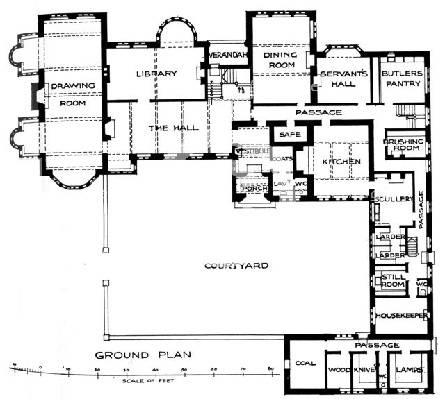'Plan of Maesycrugiau Manor, c1900, (1905). Artist: Arnold Mitchell.