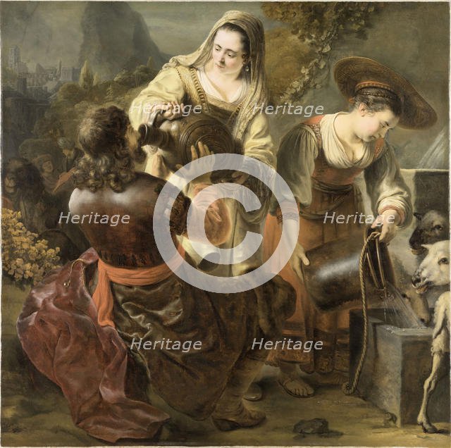 Rebecca and Eliezer at the Well, c. 1645. Creator: Bol, Ferdinand (1616-1680).
