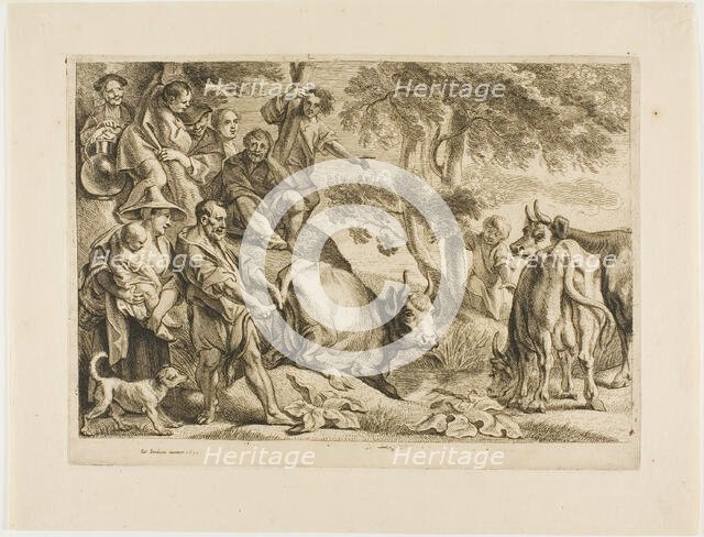 The Master Pulls the Cow Out of the Ditch by its Tail, 1652. Creator: Jacob Jordaens.