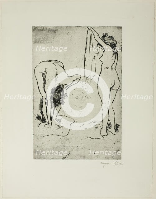 Two Women Drying Themselves, 1895. Creator: Suzanne Valadon.