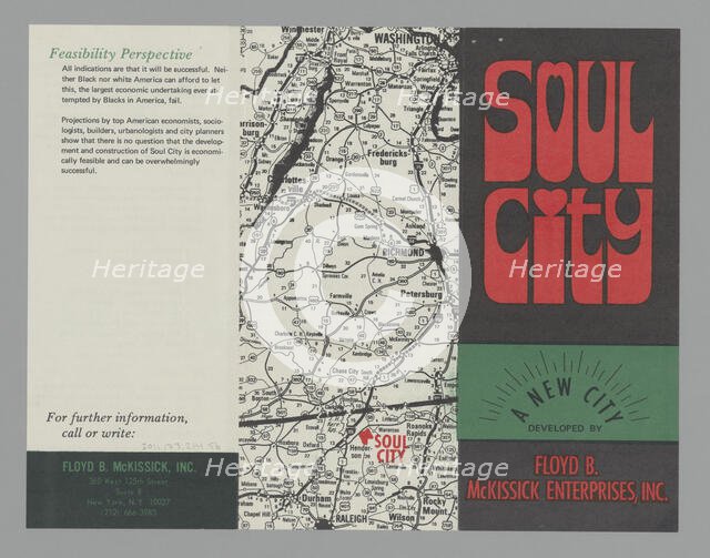 Promotional pamphlet for Soul City, 1971. Creator: Unknown.