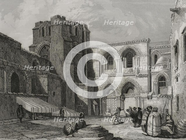 Church of the Holy Sepulchre, Jerusalem, 1840. Creator: Émile Rouargue.