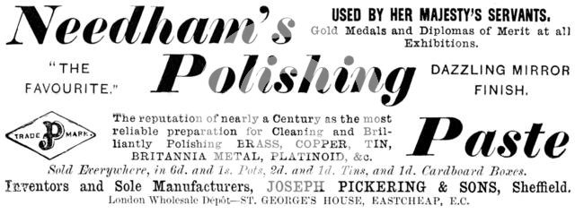 Advertisement for Needham’s Polishing Paste, 1890. Creator: Unknown.