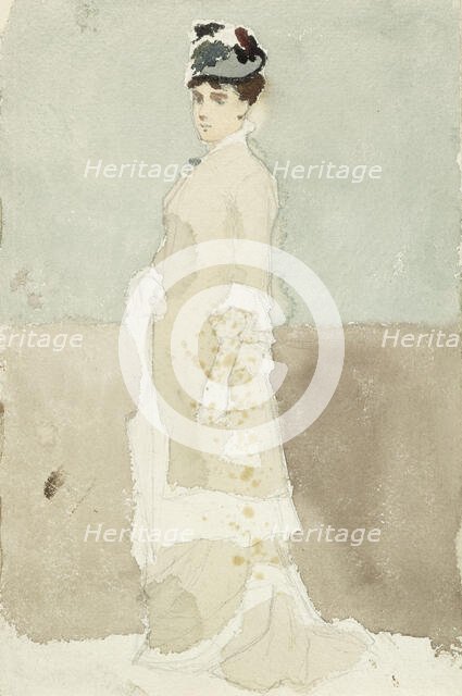 A woman in a walking suit, c1890s. Creator: Albert Edelfelt.