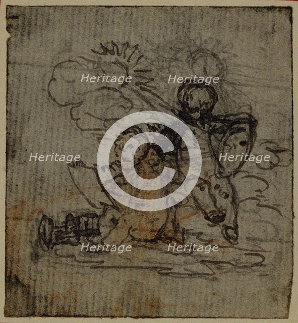 Study for Vignette-Frontispiece of Tacitus "Tibère, ou Les Six Premiers Livres des Anna..., c. 1768. Creator: Hubert Francois Gravelot.