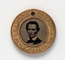 Presidential Campaign Medal with portraits of [Abraham Lincoln and] Hannibal Hamlin, 1860. Creator: Unknown.
