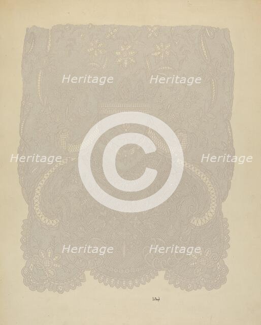 Lace Wedding Veil (Section of), c. 1938. Creator: Joseph L. Boyd.