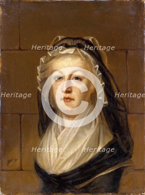 Marie Antoinette at the Conciergerie, c. 1793. Creator: Kucharski, Alexandre (1741-1819).