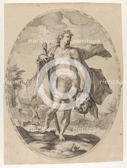 David from Heroes and Heroines of the Old Testament, ca. 1597., ca. 1597. Creator: Nicolaus Braeu.