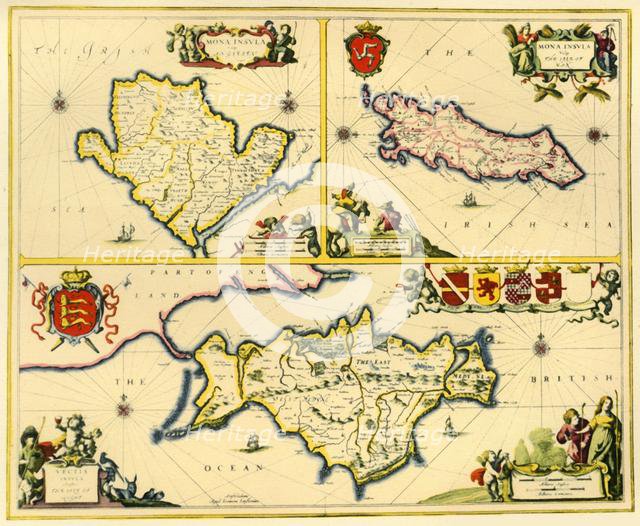 'The Isle of Anglesey, The Isle of Man and the Isle of Wight', 1650, (1946).  Creator: Unknown.